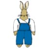 johnny automatic bunny in overalls front view