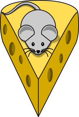 lemmling Cartoon mouse on top of a cheese