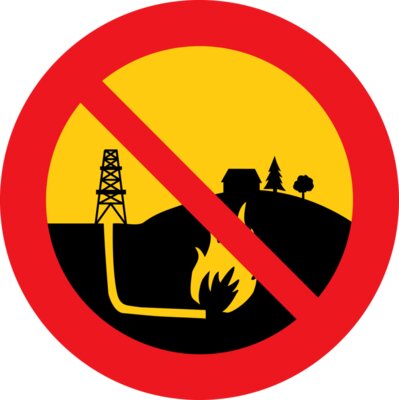 cybergedeon no shale gas black road sign