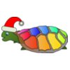 Machovka Funny turtle with santa hat